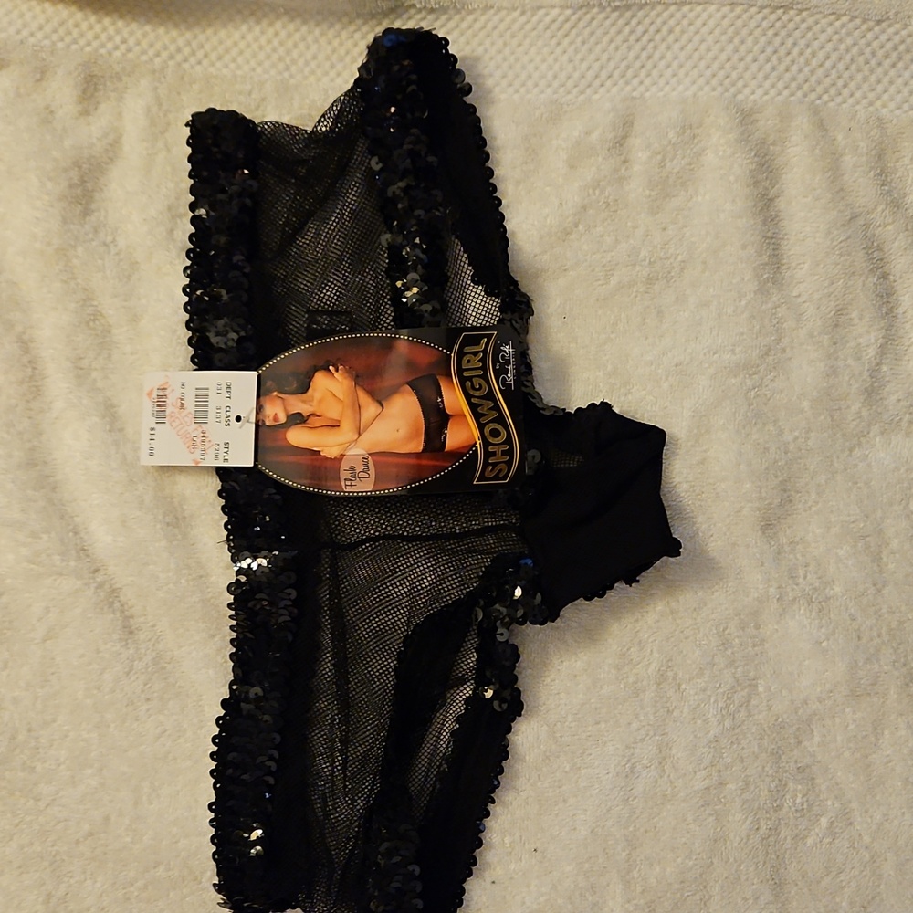 Black Sequin Fishnet Hotpants